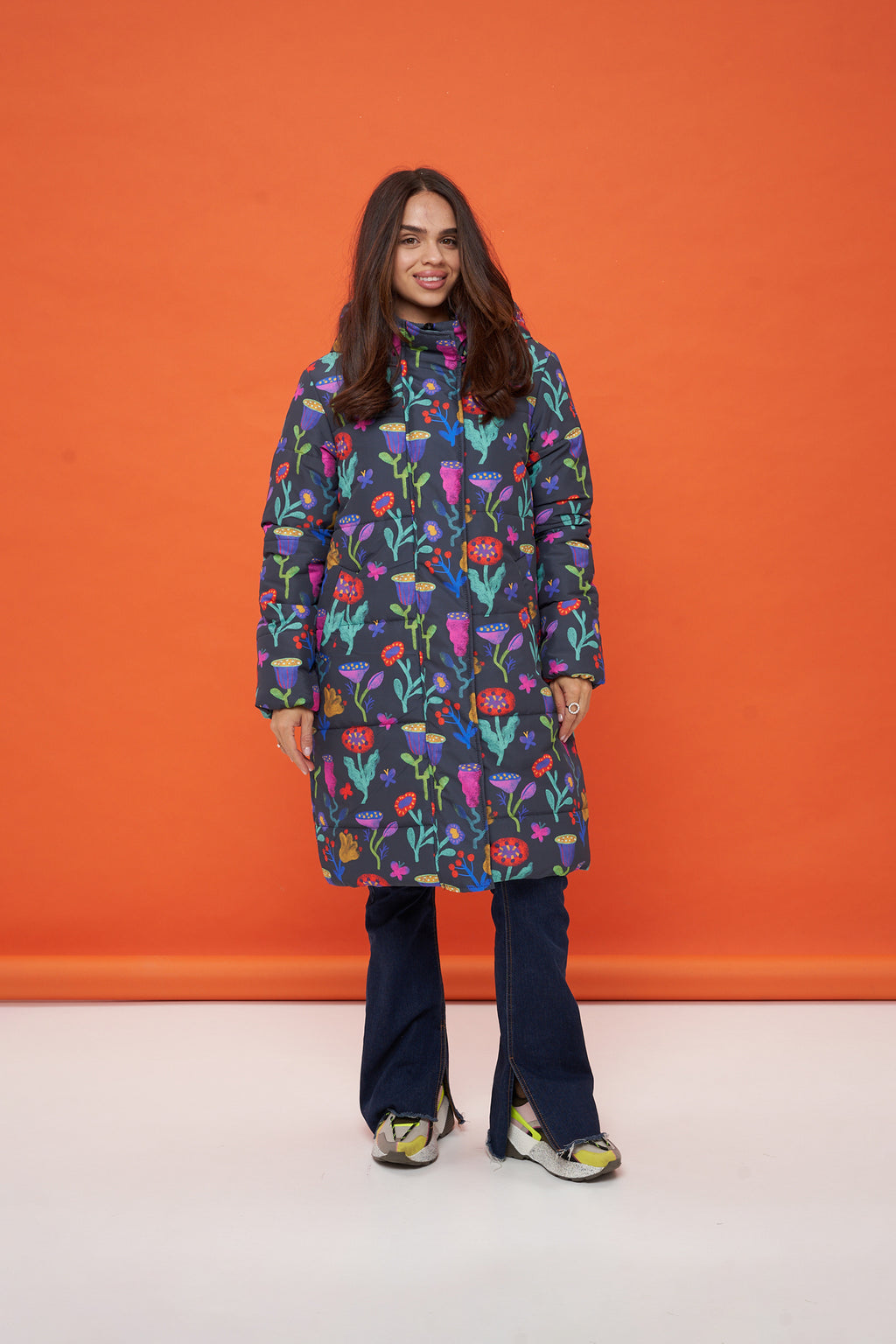 Midnight Bloom Winter Coat