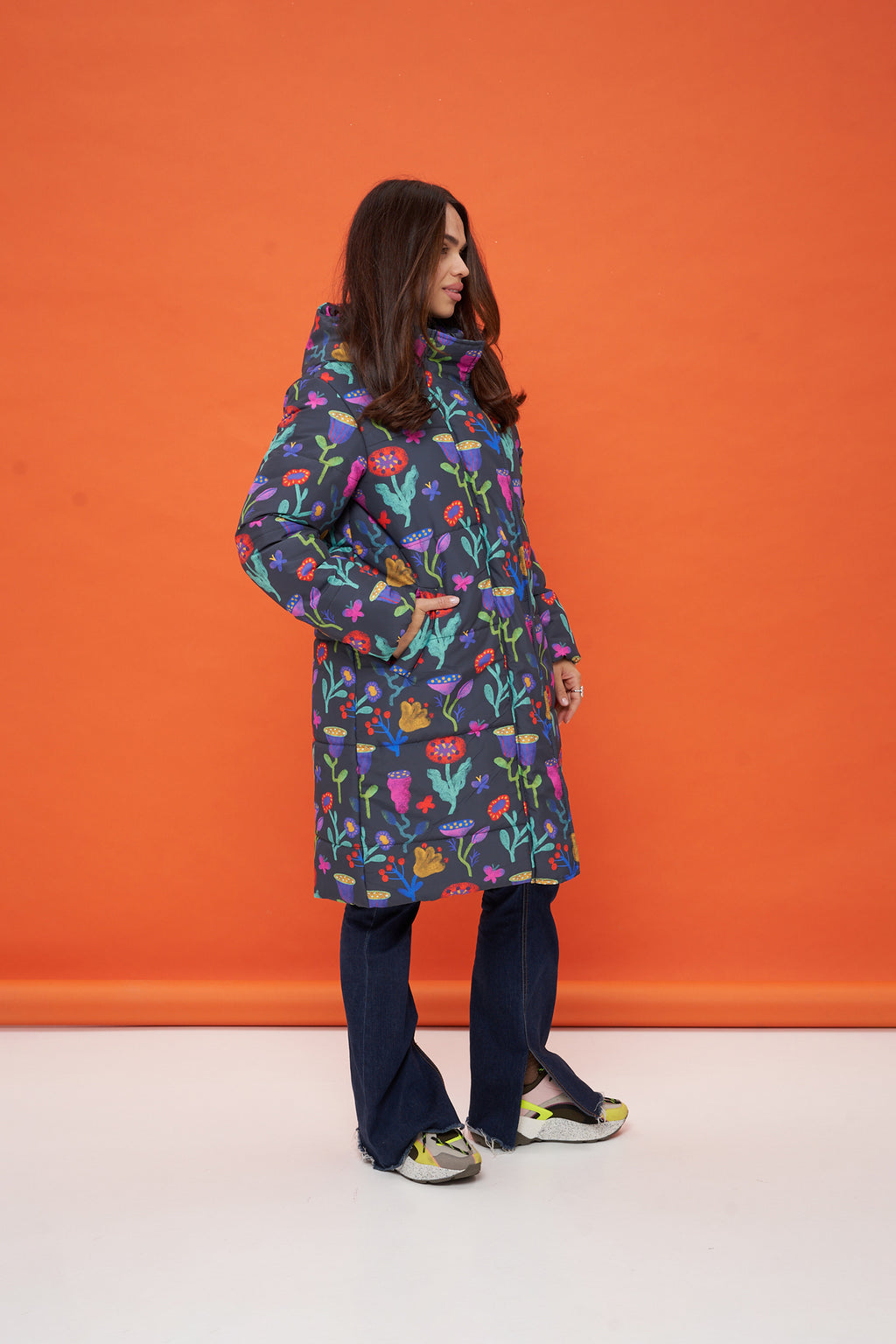 Midnight Bloom Winter Coat