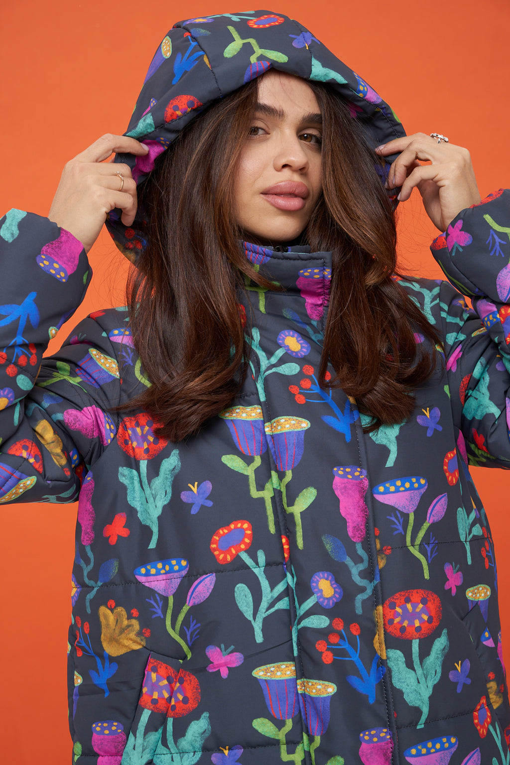 Midnight Bloom Winter Coat