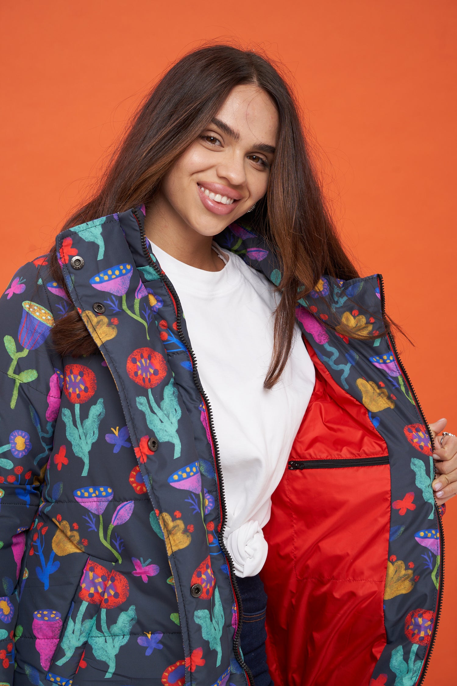 Midnight Bloom Winter Coat