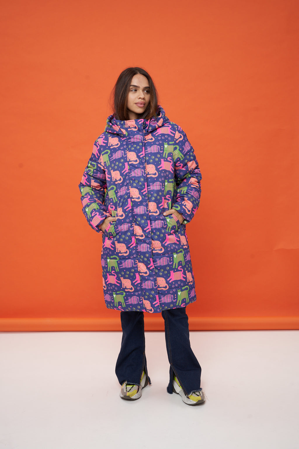 Playful Cats Winter Coat