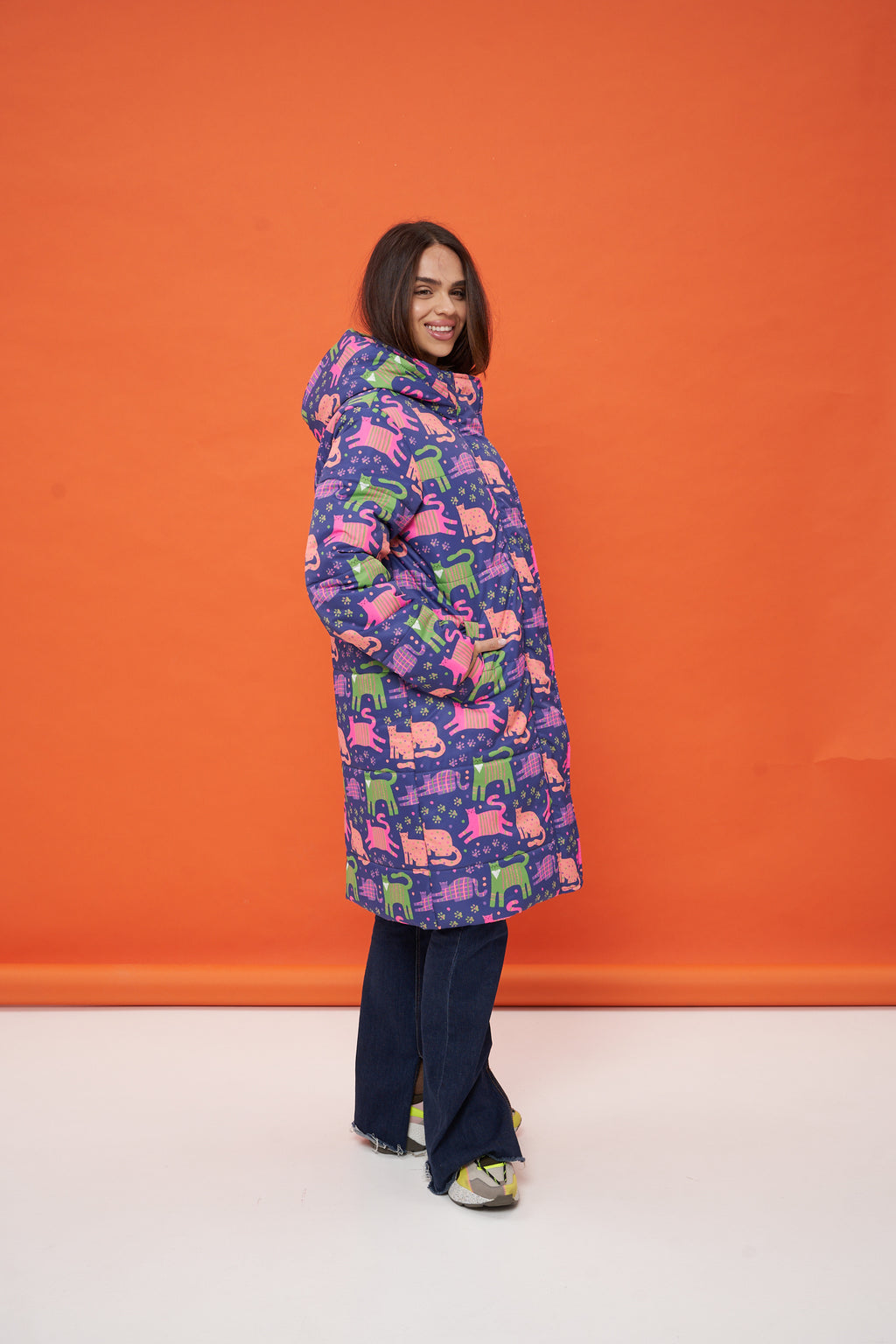 Playful Cats Winter Coat