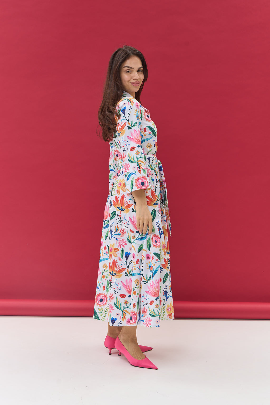 Floral Trapeze Cotton Dress