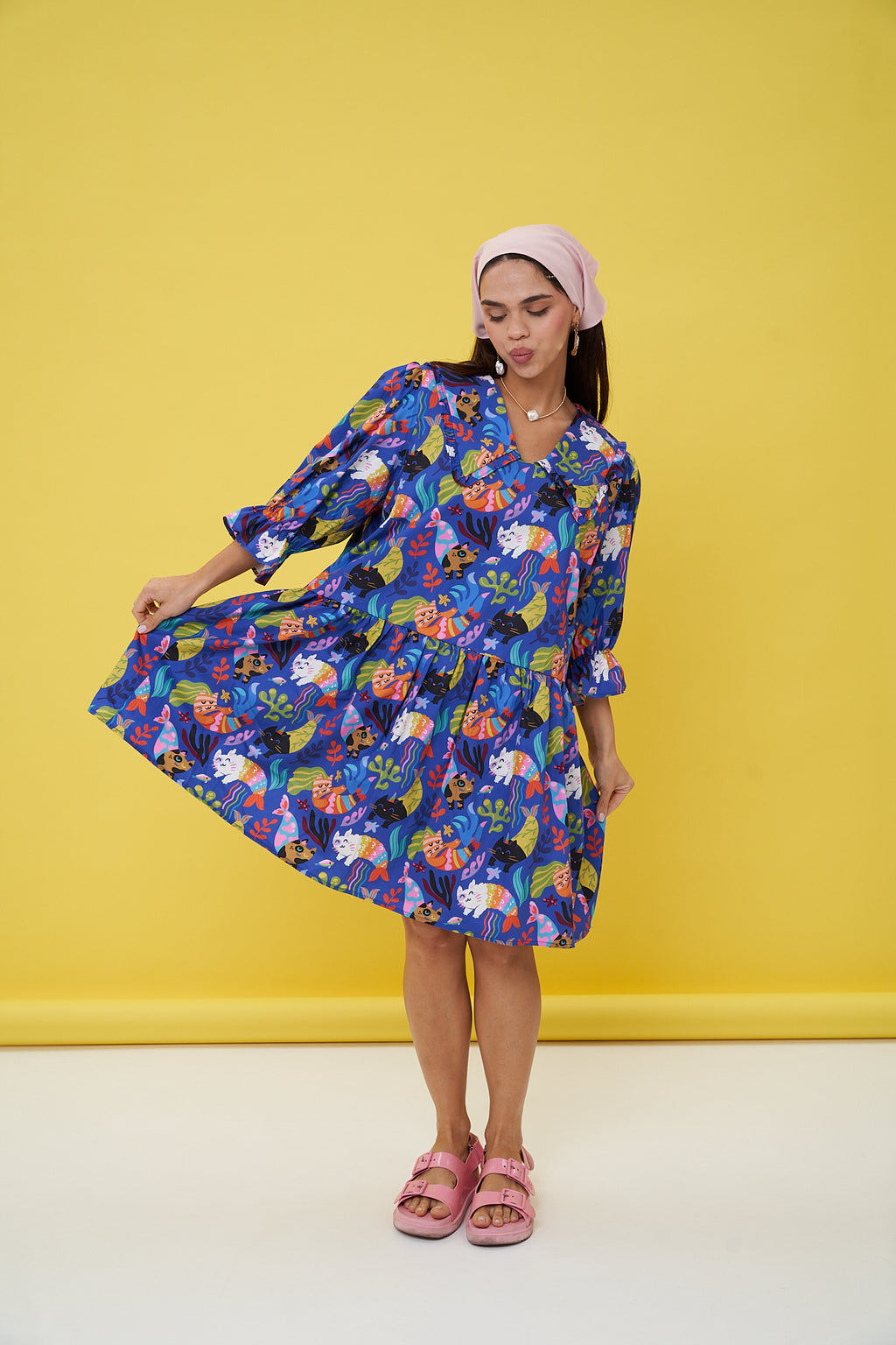 Cat Garden Summer Dress