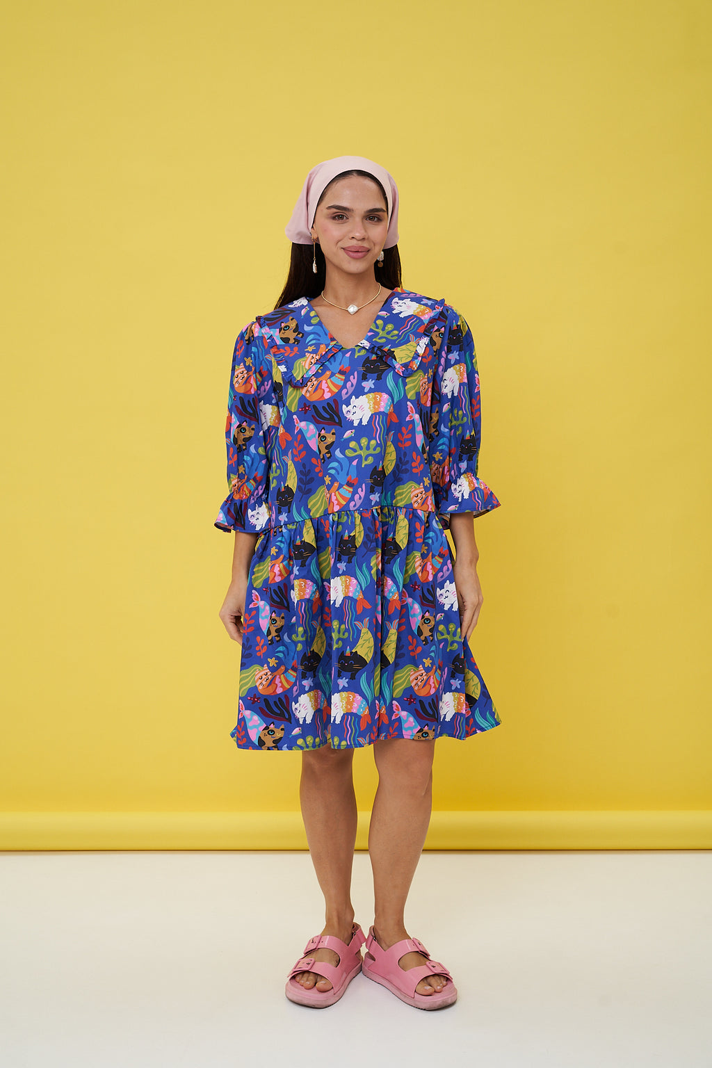 Cat Garden Summer Dress