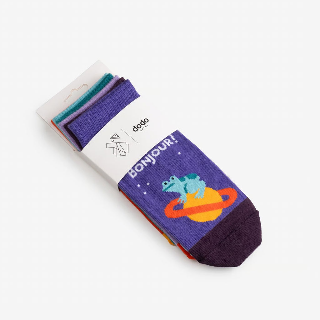 space cat cotton ankle socks folded