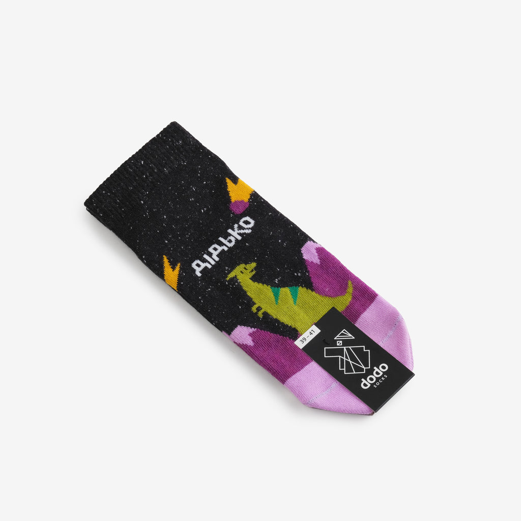 fun dinosaur cotton ankle socks detail
