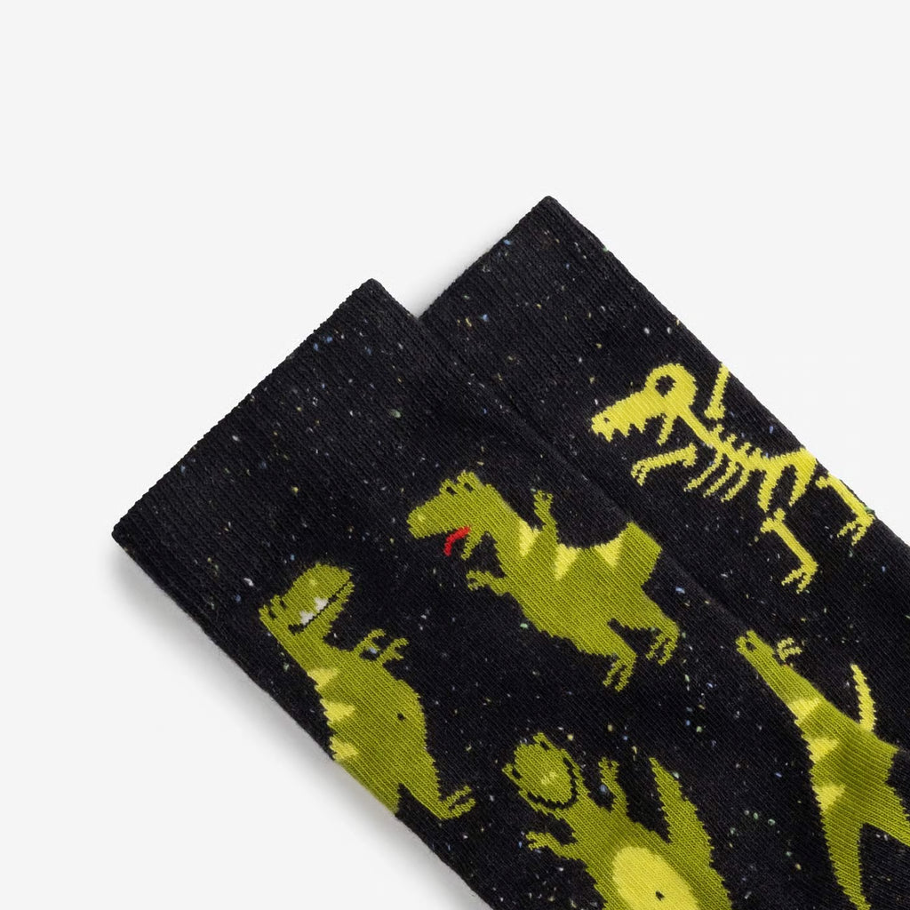 Funny Patterned Cotton Crew Socks – Dinosaur