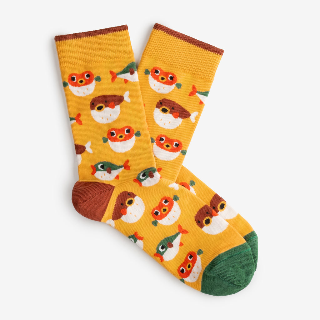 fugu funny patterned cotton crew socks