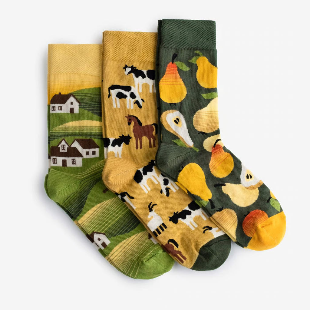 fun patterned cotton crew socks hamlet high length 3 pack