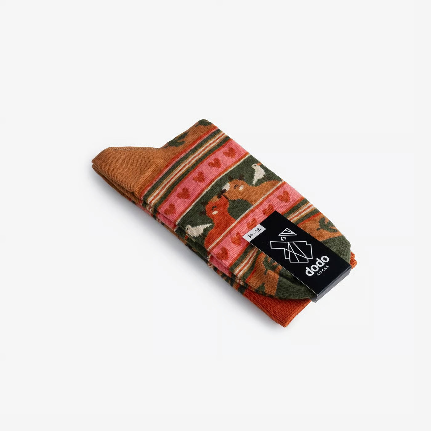 capybara cotton crew socks folded