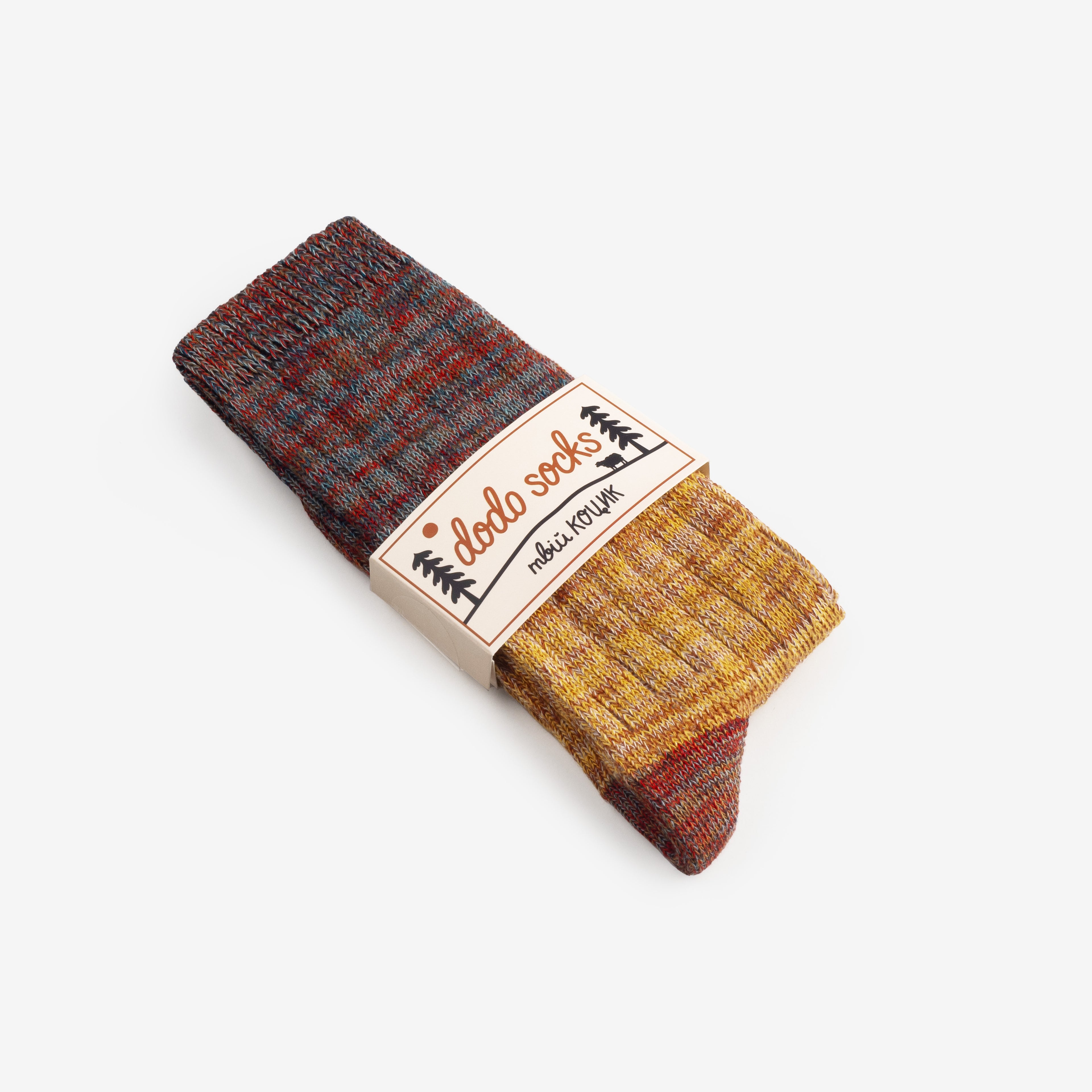 warm rosehip cotton crew socks folded