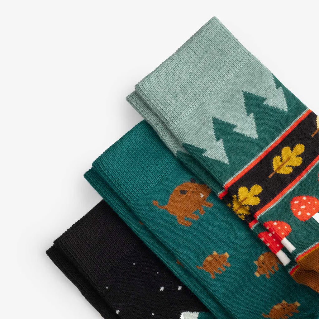 fun patterned cotton crew socks folded