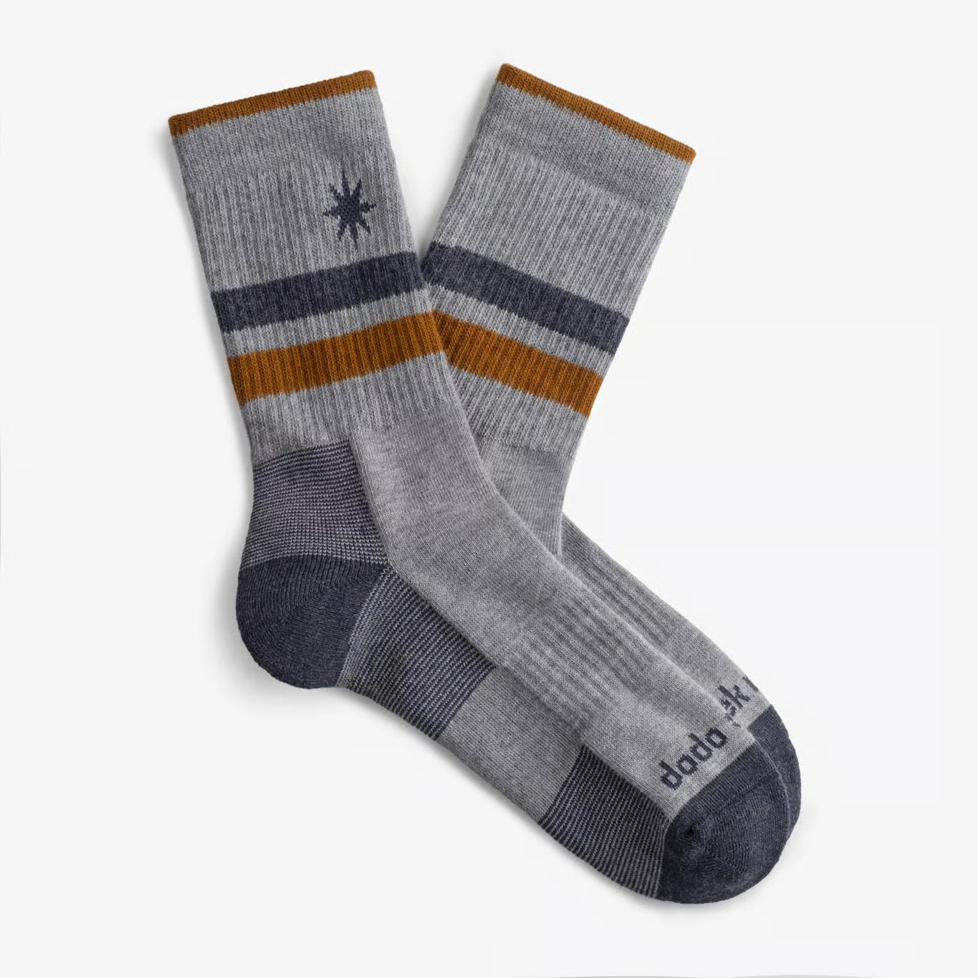 grey merino wool hiking socks detail