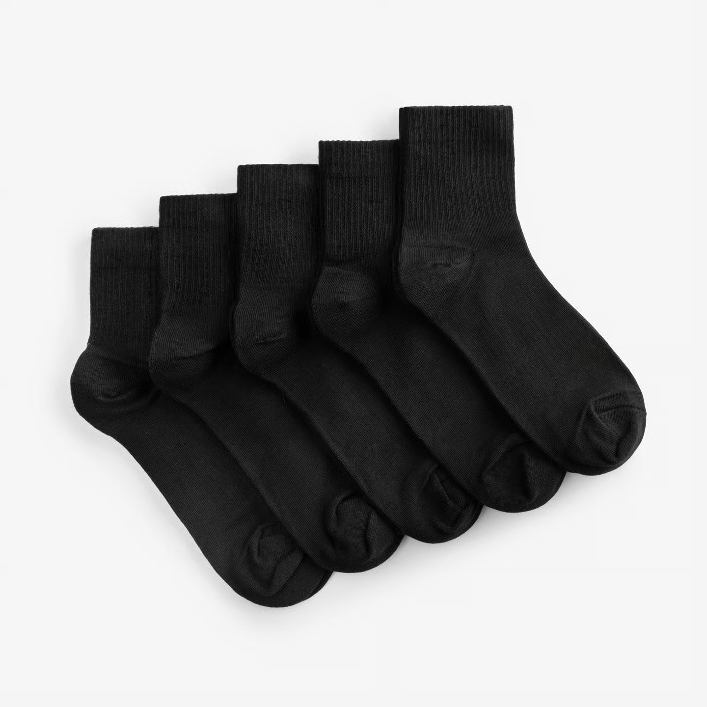 black cotton crew socks 5 pack