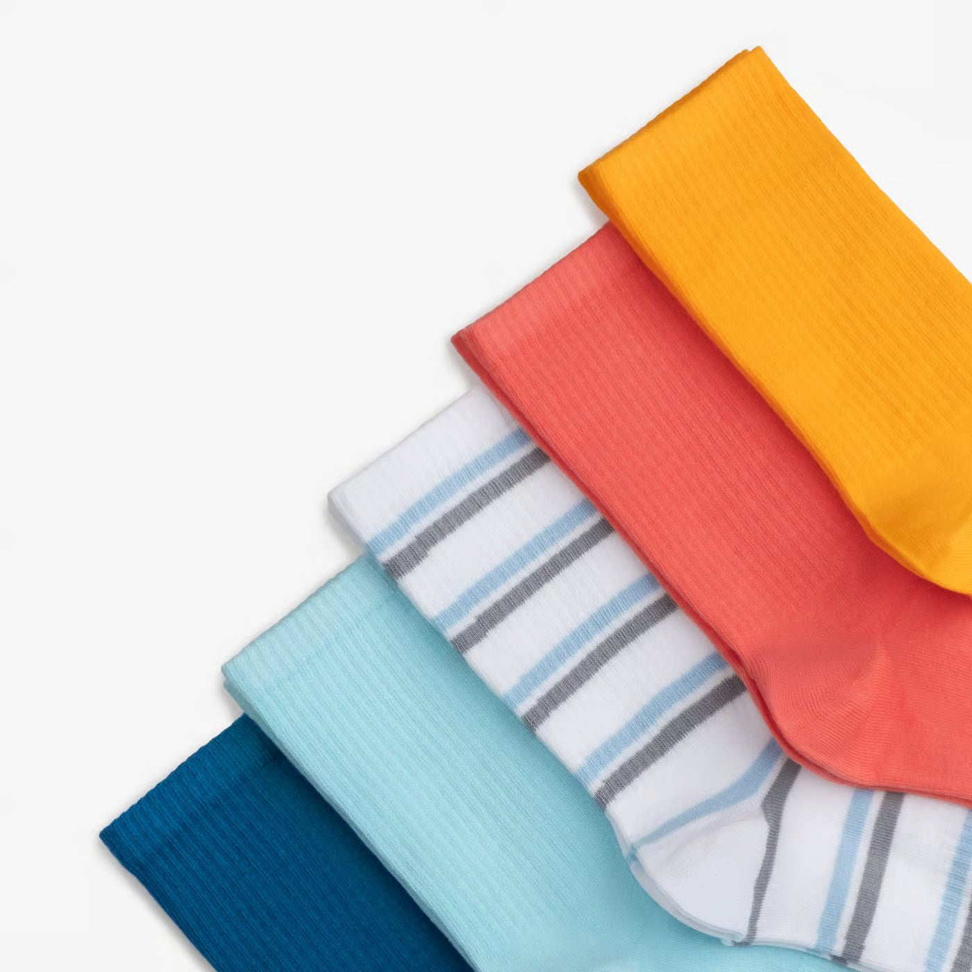 solid color cotton crew socks folded