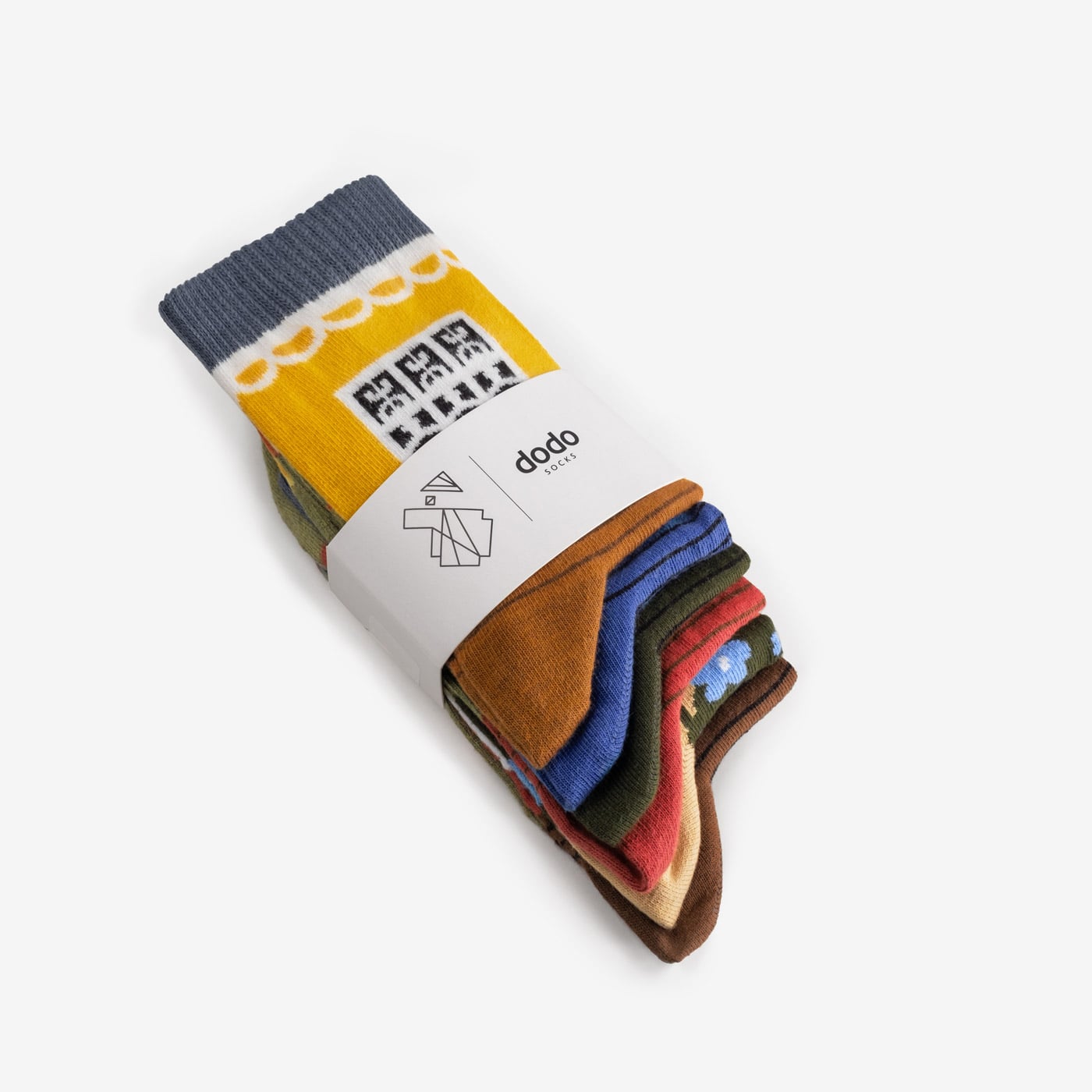 old house cotton crew socks folded