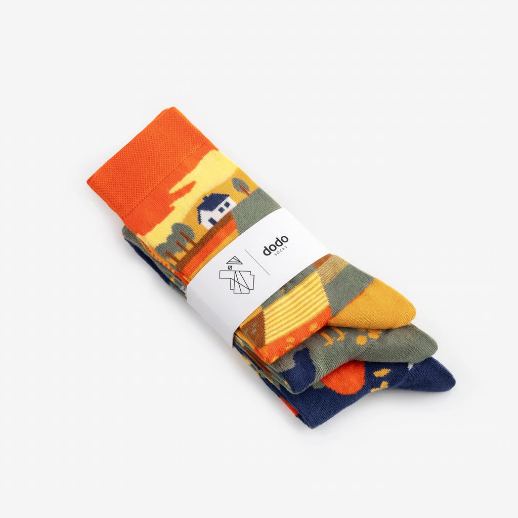 village cotton crew socks folded