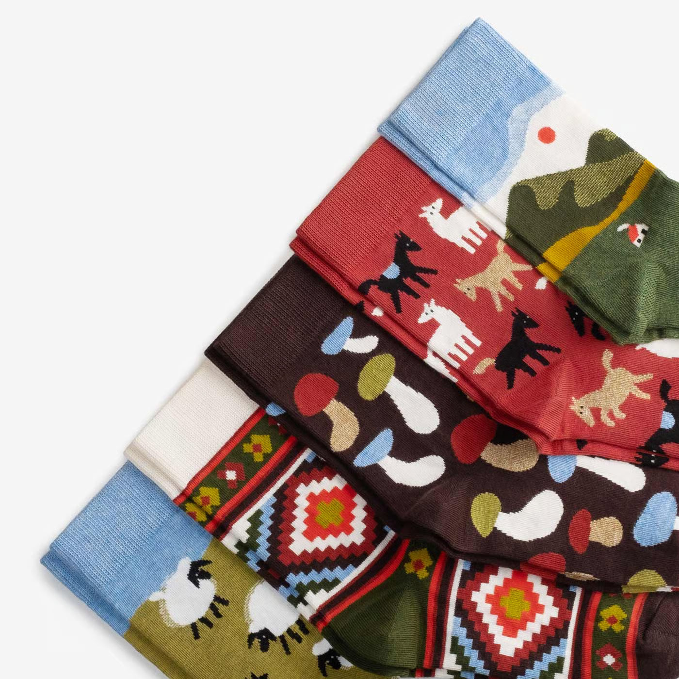 Patterned Cotton Crew Socks Gift Box – 5 Pack – Meadow Tales