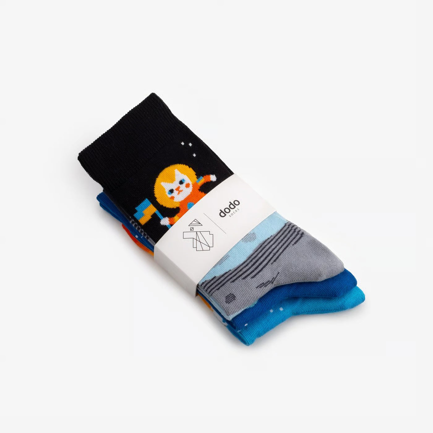 space oddity cotton crew socks folded
