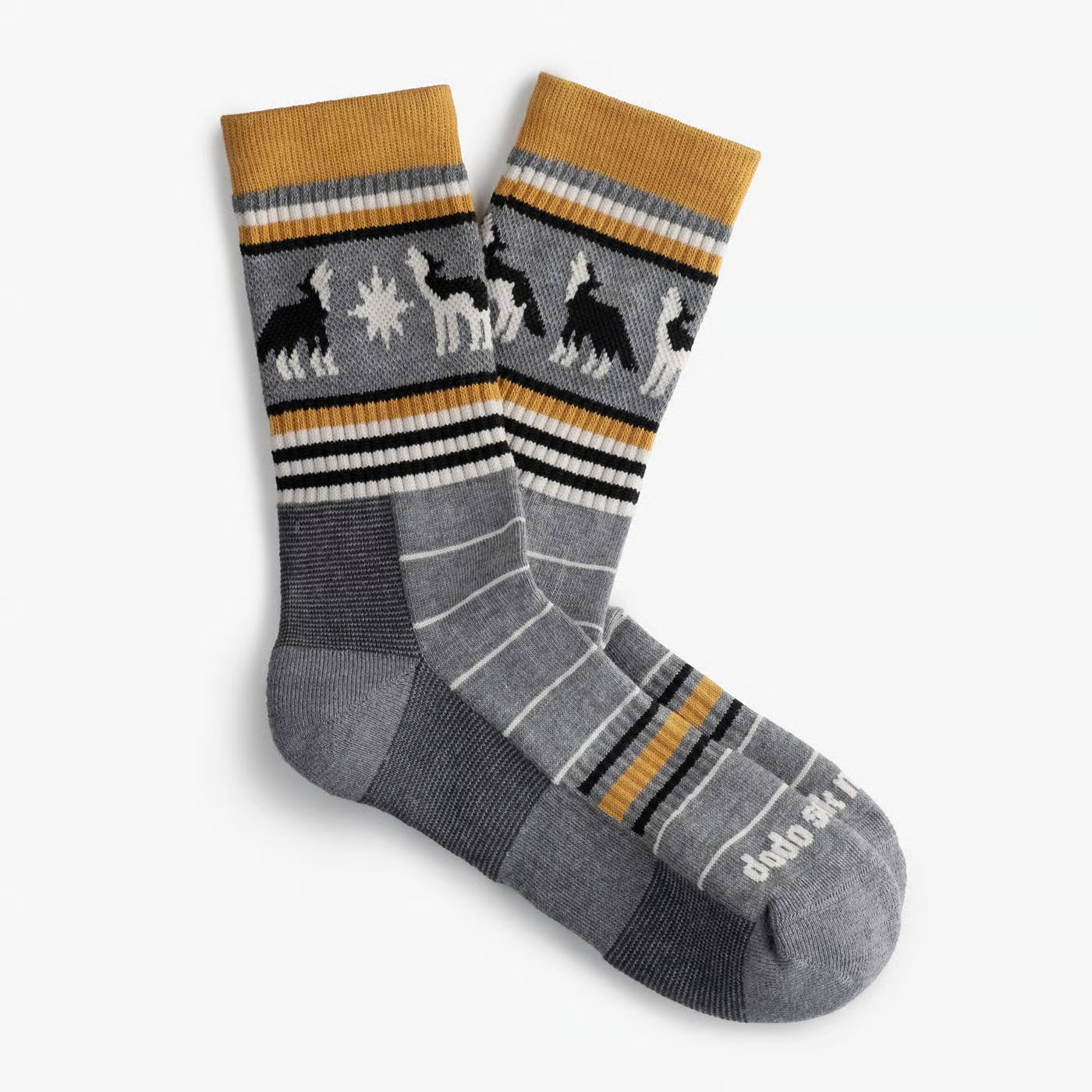 alpine stripe merino wool hiking socks detail