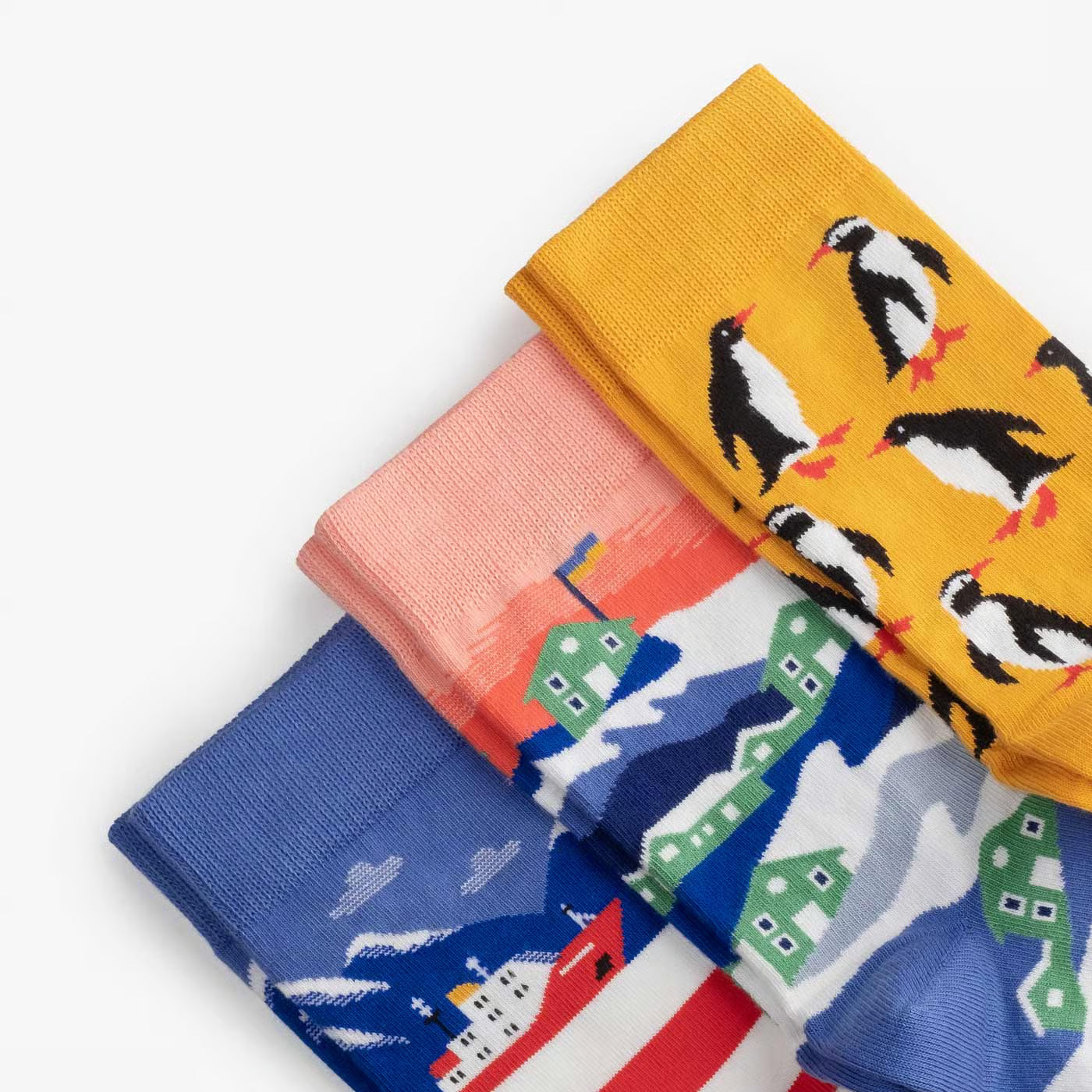 antarctica penguin cotton crew socks detail