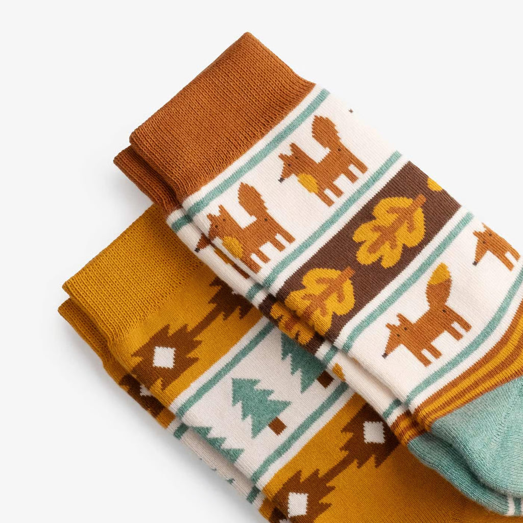 cozy winter cotton crew socks golden detail
