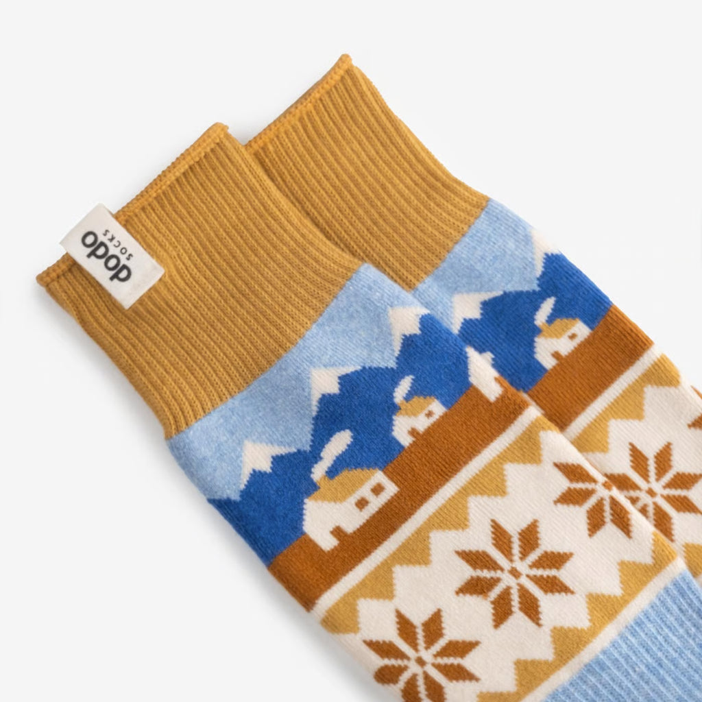 blanket pattern cotton crew socks detail