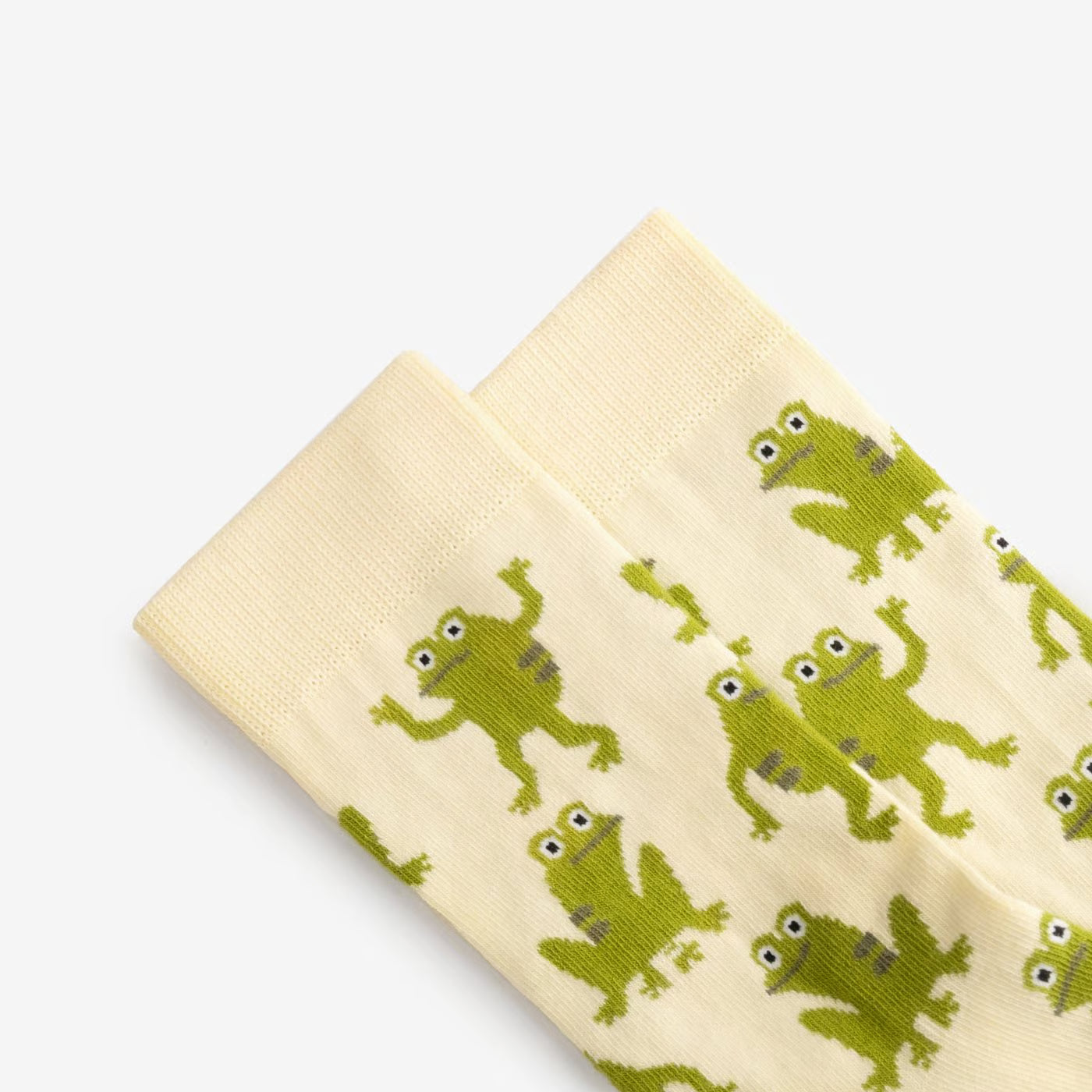frog pattern cotton crew socks detail